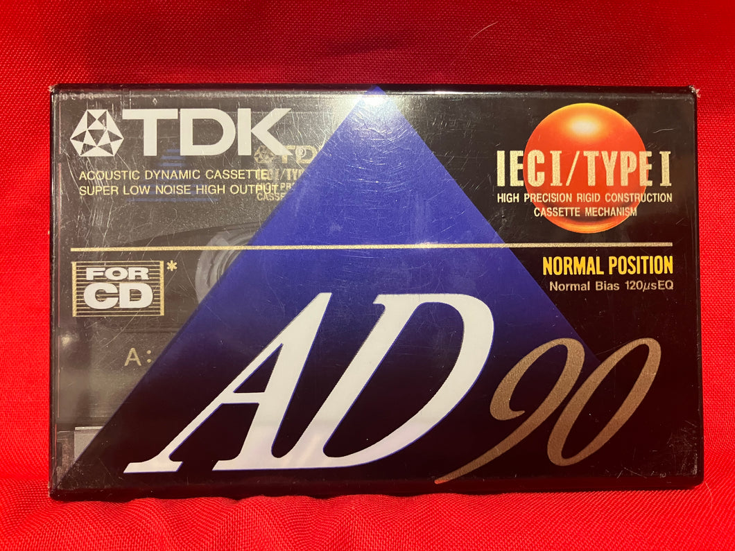 TDK AD90 BLACK AUDIO CASSETTE (NEW)