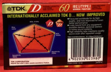 Load image into Gallery viewer, TDK D60 - BLANK CASSETTE - BRAND NEW