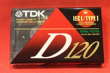 Load image into Gallery viewer, TDK D120 - BLANK CASSETTE - BRAND NEW
