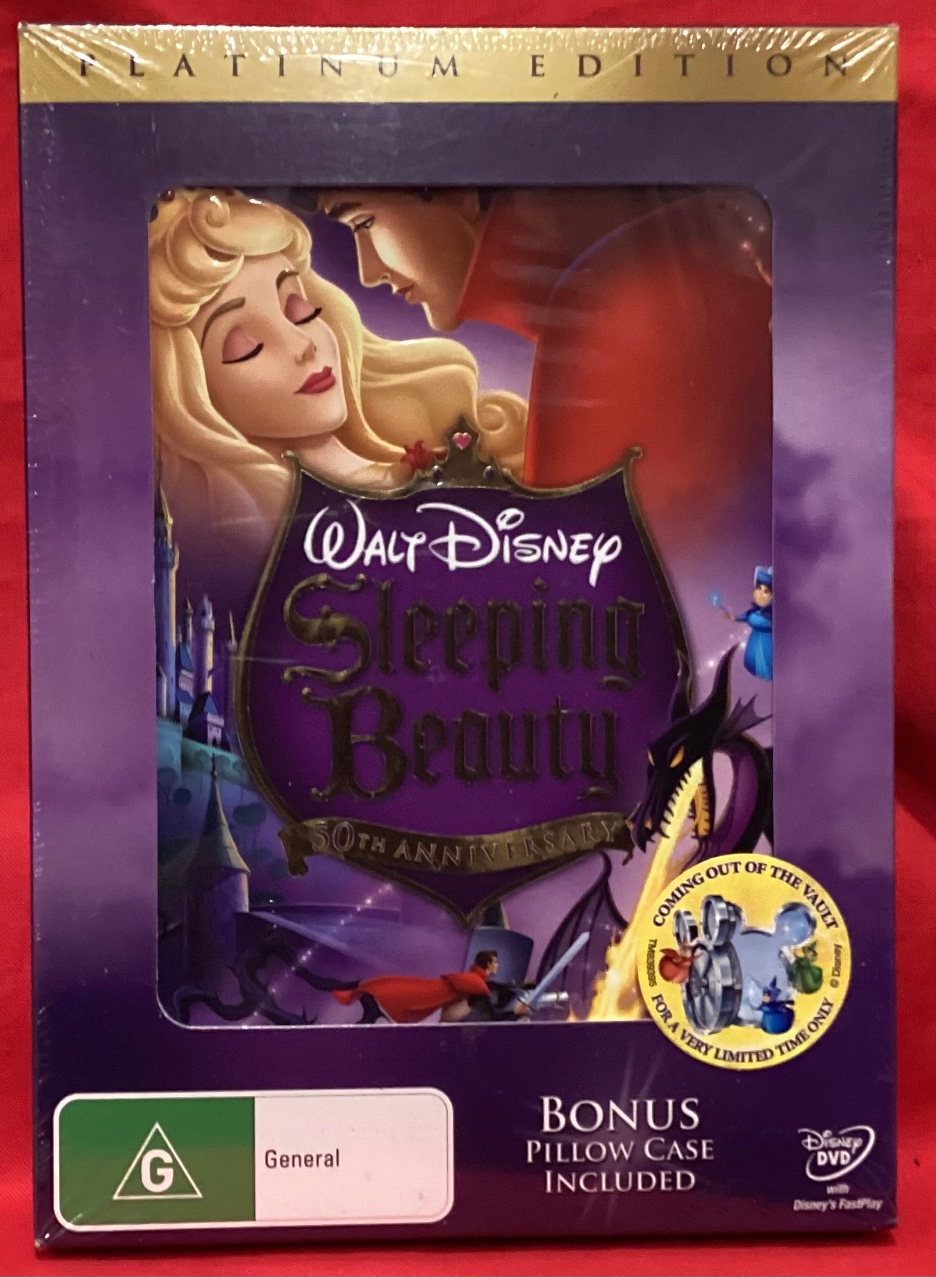 SLEEPING BEAUTY PLATINUM EDITION DVD WITH BONUS PILLOW CASE SEALE SLEEPING BEAUTY PLATINUM EDITION DVD WITH BONUS PILLOW CASE SEALE