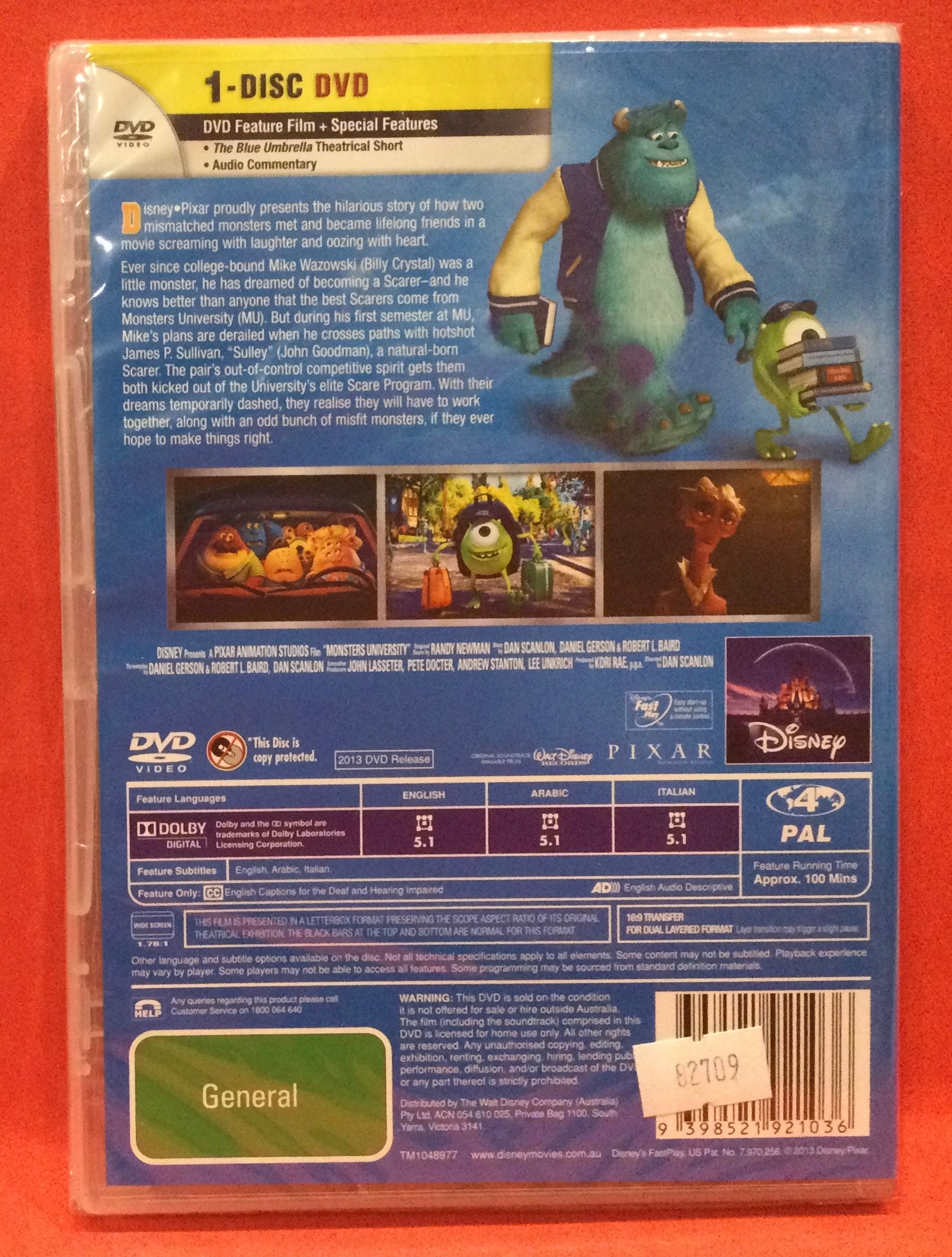 MONSTERS UNIVERSITY - DISNEY / PIXAR - DVD (NEW/SEALED