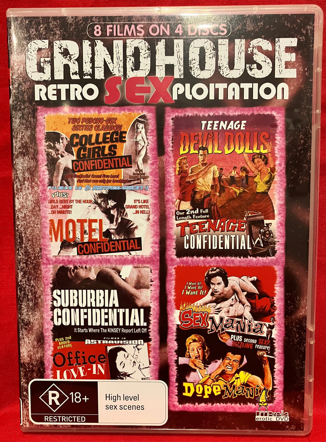 GRINDHOUSE RETRO SEXPLOITATION - 8 FILMS - 4 DISCS - DVD