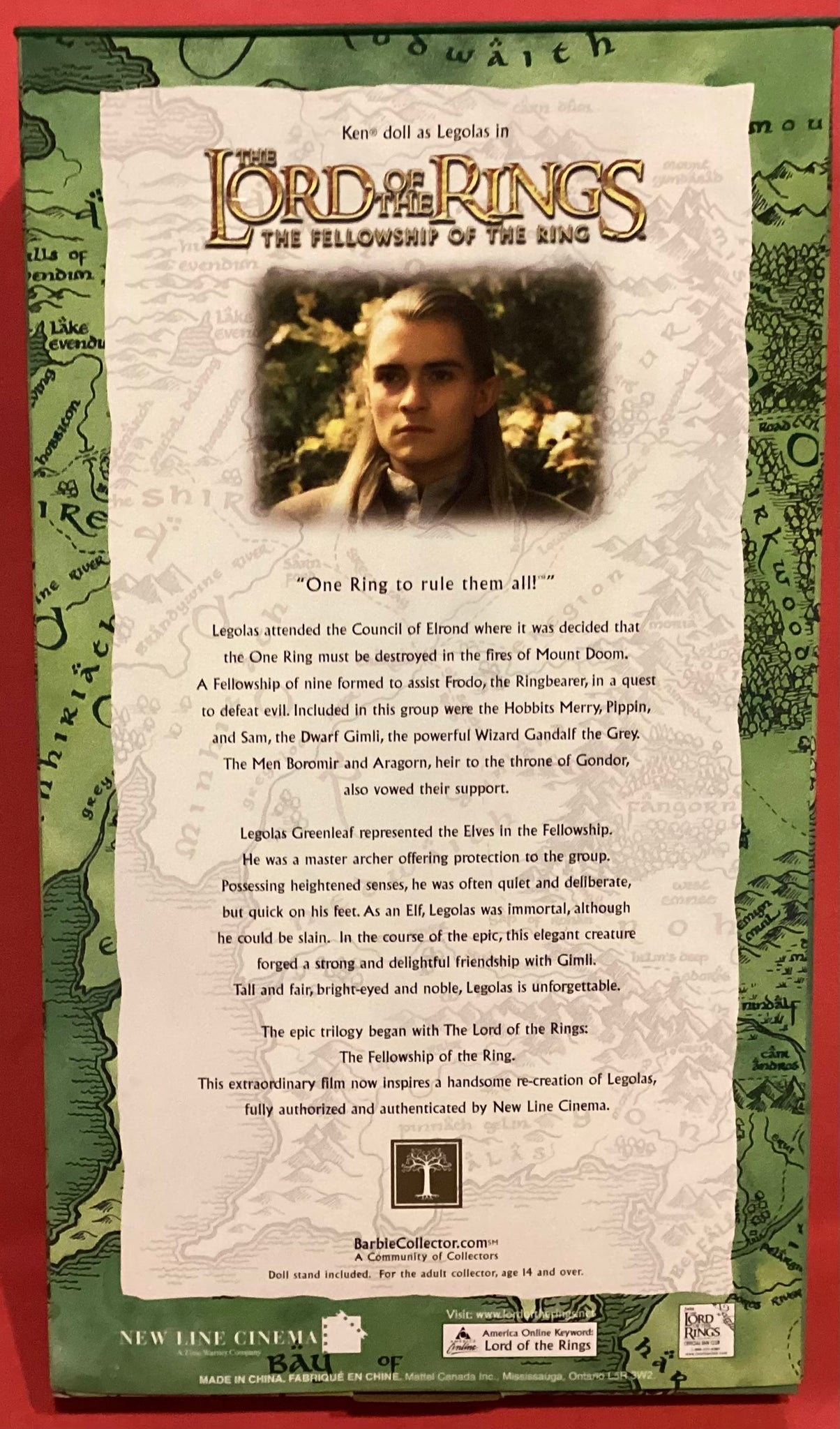 Legolas Box BARBIE - LORD OF THE RINGS - LEGOLAS - BARBIE COLLECTOR - NEW IN BOX ...
