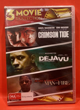 Load image into Gallery viewer, CRIMSON TIDE  / DEJAVU / MAN ON FIRE - 3 MOVIE COLLECTION - DVD  (NEW/ SEALED)
