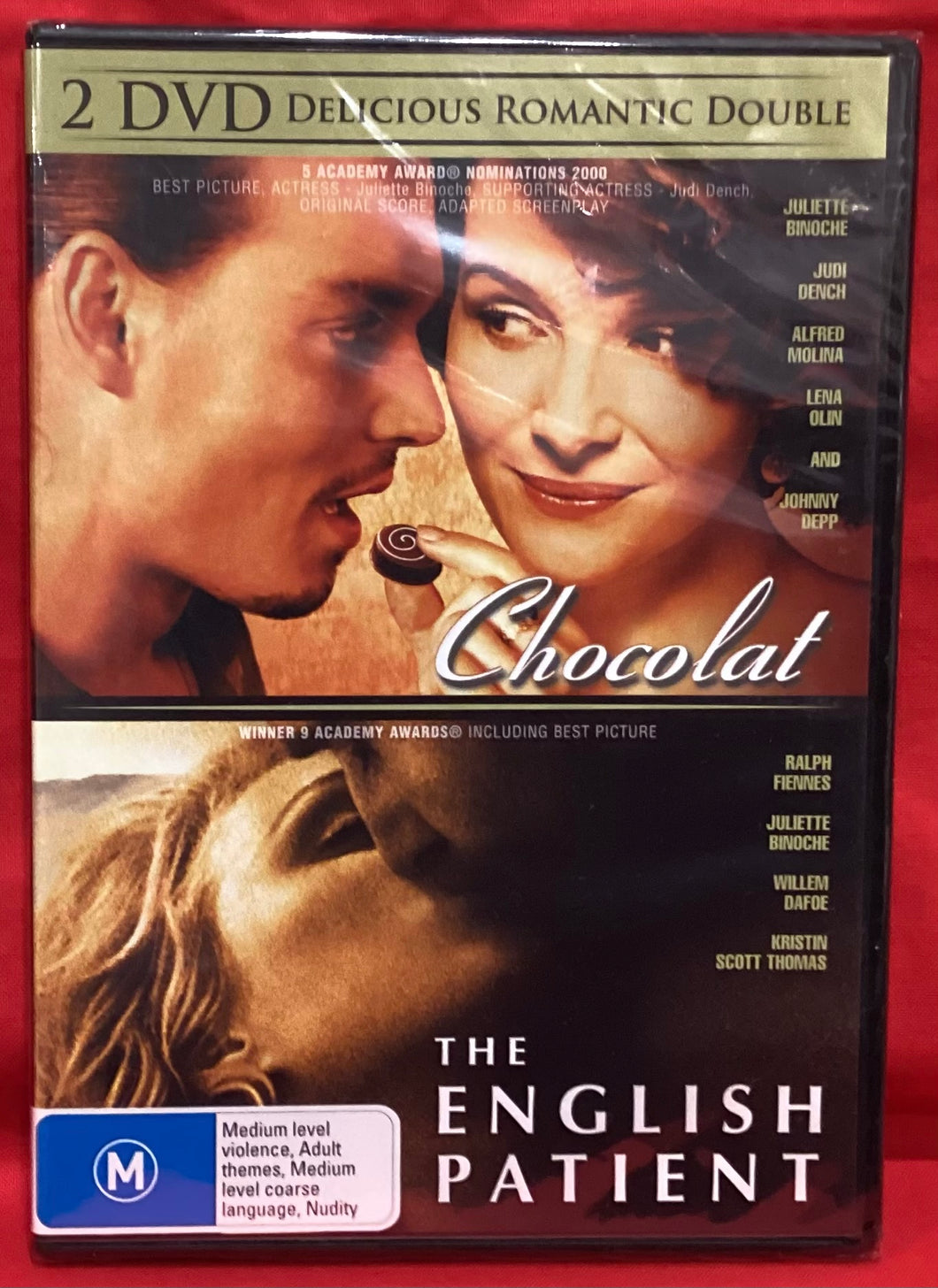 CHOCOLAT / THE ENGLISH PATIENT  - 2 DVD (NEW/ SEALED)