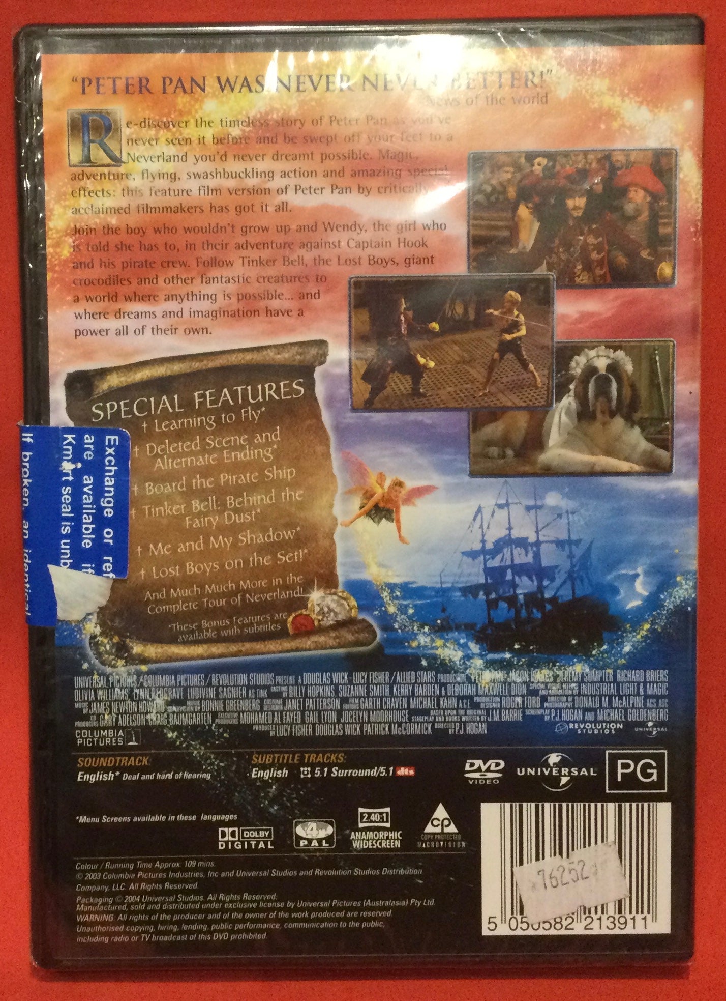 Peter Pan 2003 Dvd Deksel Peter Pan (2003) UK Import (DVD)