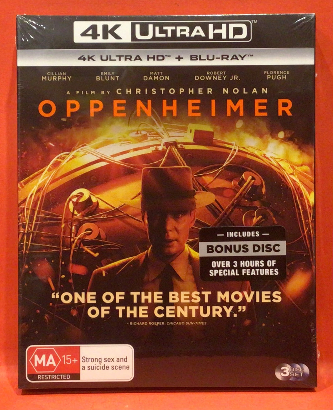 OPPENHEIMER  - 3 DISCS -  4K ULTRA HD  & BLU-RAY (NEW/ SEALED)