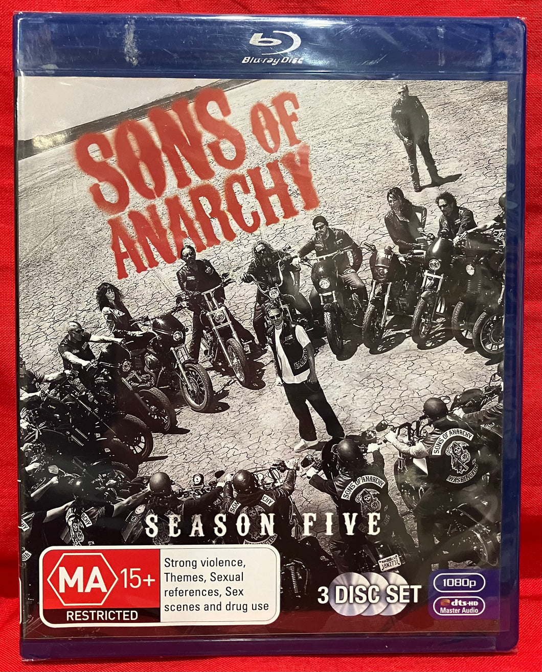 SONS OF ANARCHY - SEASON 5 - 3 DISCS BLU-RAY (NEW/SEALED)