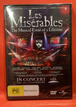 Load image into Gallery viewer, LES MISERABLES - IN CONCERT 25TH ANNIVERSARY  - DVD (NEW/ SEALED)
