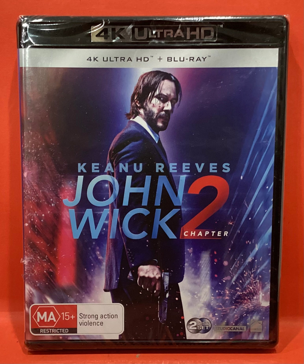 JOHN WICK - CHAPTER 2  - 2 DISCS -  4K ULTRA HD  & BLU-RAY (NEW/ SEALED)