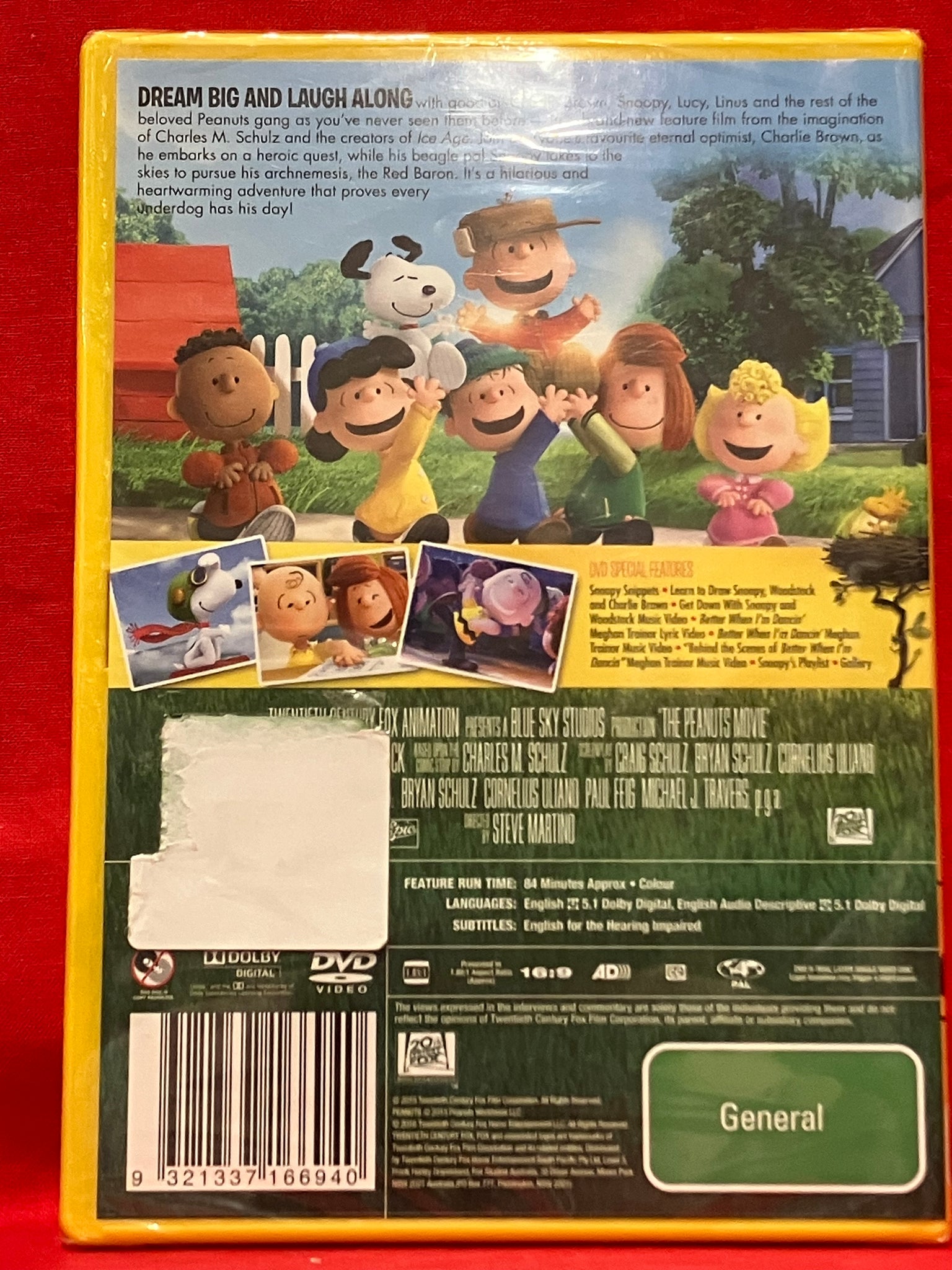 SNOOPY AND CHARLIE BROWN THE PEANUTS MOVIE DVD (NEW/ SEALED