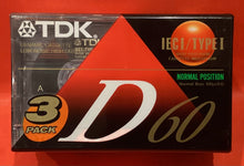 Load image into Gallery viewer, TDK D60 - 3 PACK - BLANK CASSETTES - (NEW)
