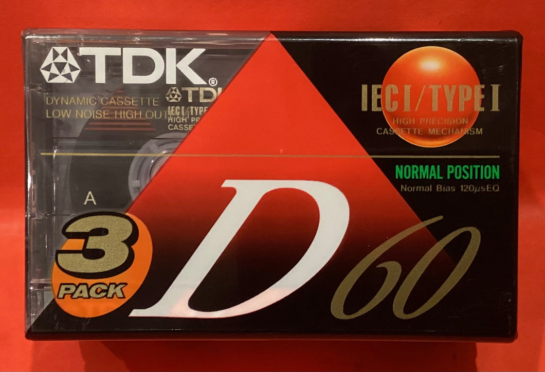 TDK D60 - 3 PACK - BLANK CASSETTES - (NEW)