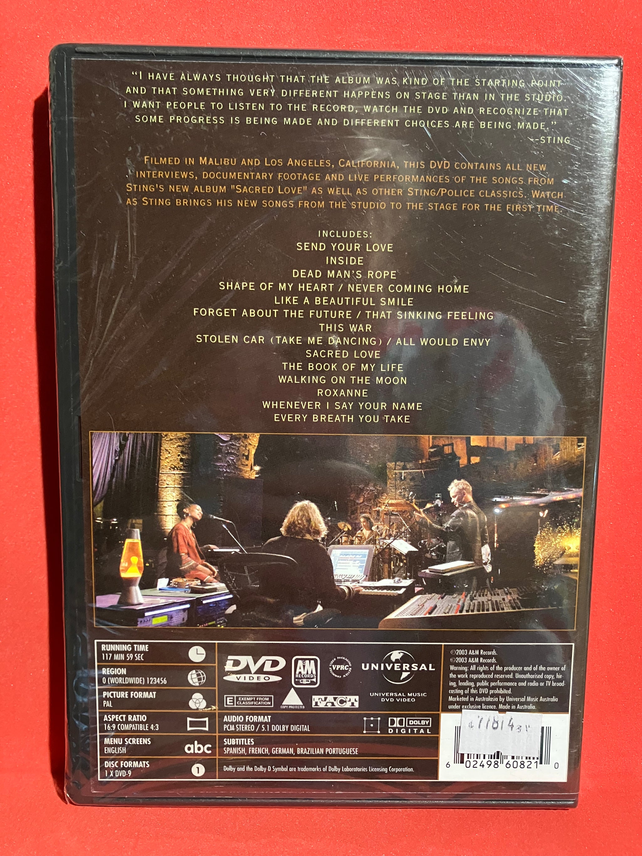 STING - INSIDE THE SONGS OF SACRED LOVE DVD (SEALED) – Dixon