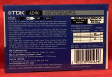 Load image into Gallery viewer, TDK AD90 BLANK AUDIO CASSETTE (NEW)
