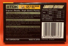 Load image into Gallery viewer, TDK SA90   -   BLANK CASSETTE (NEW/ SEALED)
