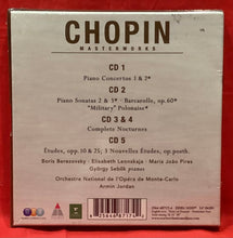 Load image into Gallery viewer, CHOPIN - MASTERWORKS  - 5X CD BOX SET -  CLASSICAL (NEW/SEALED)
