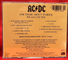 Load image into Gallery viewer, AC/DC - FOR THOSE ABOUT TO ROCK   - CD  (EUROPEAN) 1987
