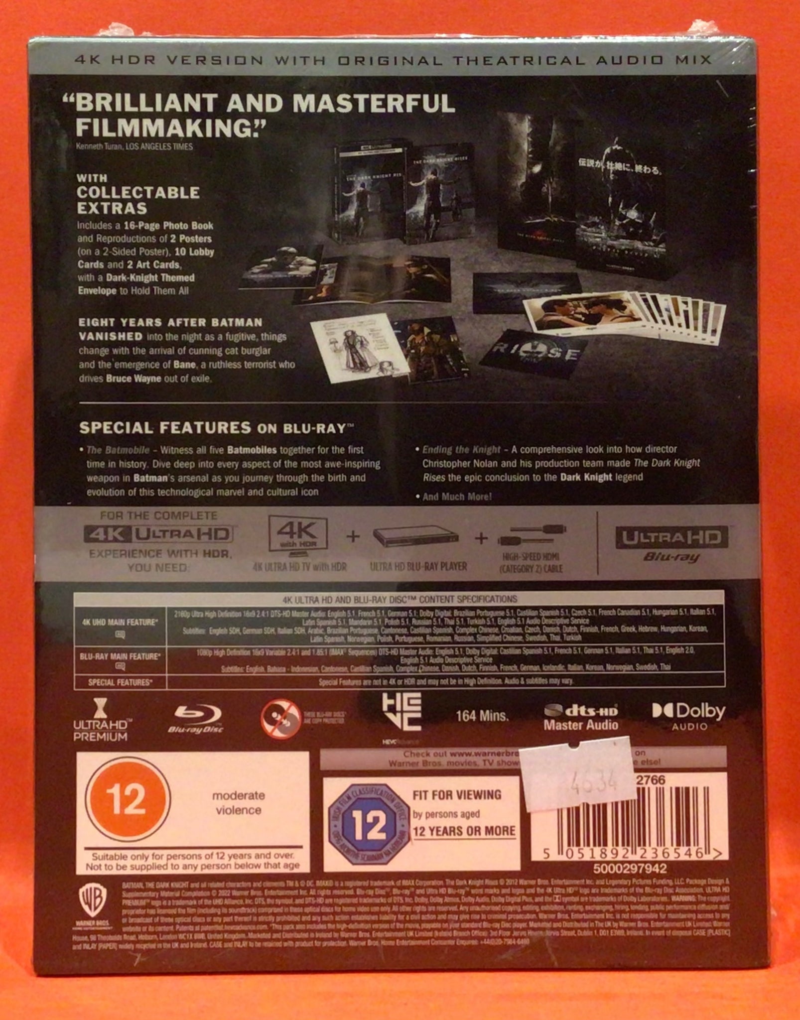 THE DARK KNIGHT RISES - 4K ULTRA HD & BLU-RAY - STEELBOOK (NEW/ SEALED ...