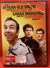 Load image into Gallery viewer, 41 YEAR OLD VIRGIN WHO KNOCKED UP SARAH MARSHALL AND FELT SUPERBAD ABOUT IT - DVD (NEW/ SEALED)
