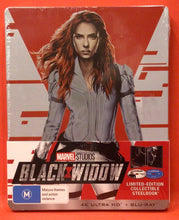 Load image into Gallery viewer, BLACK WIDOW  -  4K ULTRA HD &amp; BLU-RAY  -   STEELBOOK (NEW/ SEALED)
