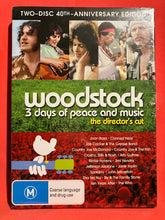 Load image into Gallery viewer, WOODSTOCK - 3 DAYS OF PEACE AND MUSIC THE DIRECTOR&#39;S CUT - DVD (SEALED)
