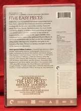 Load image into Gallery viewer, FIVE EASY PIECES - CRITERION COLLECTION DVD - 1970 -
