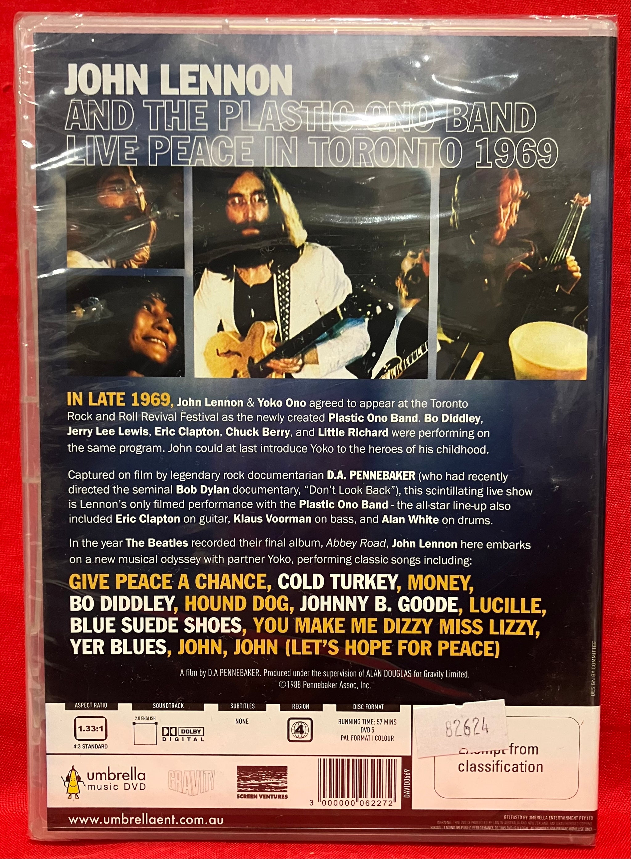 JOHN LENNON & PLASTIC ONO BAND - LIVE PEACE IN TORONTO 1969 - DVD
