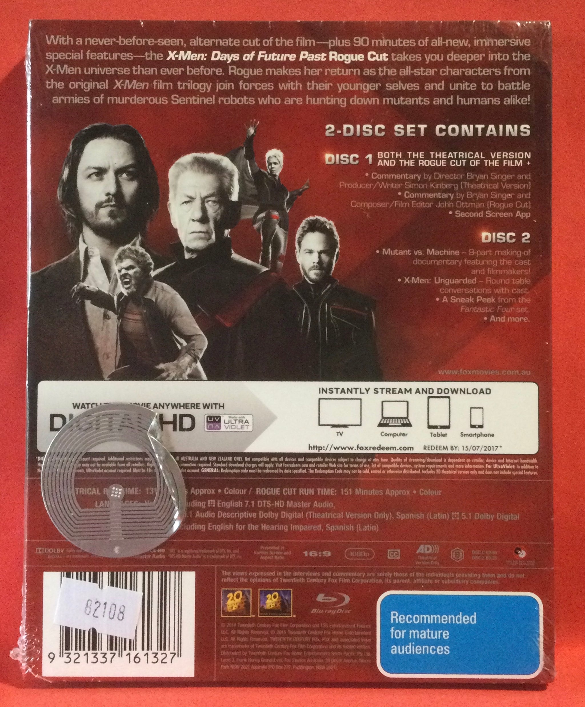 X-MEN DAYS OF FUTURE PAST THE ROGUE CUT - BLU RAY (SEALED) – Dixon