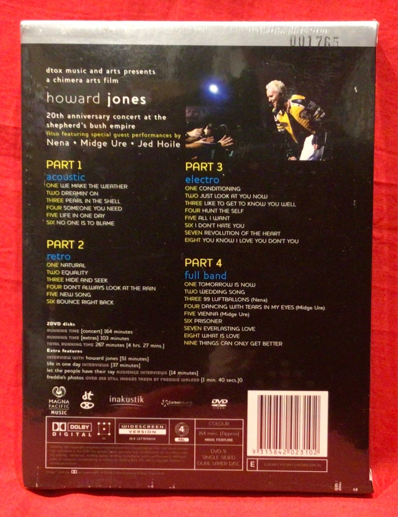HOWARD JONES - 20TH ANNIVERSARY CONCERT - DVD (NEW / SEALED