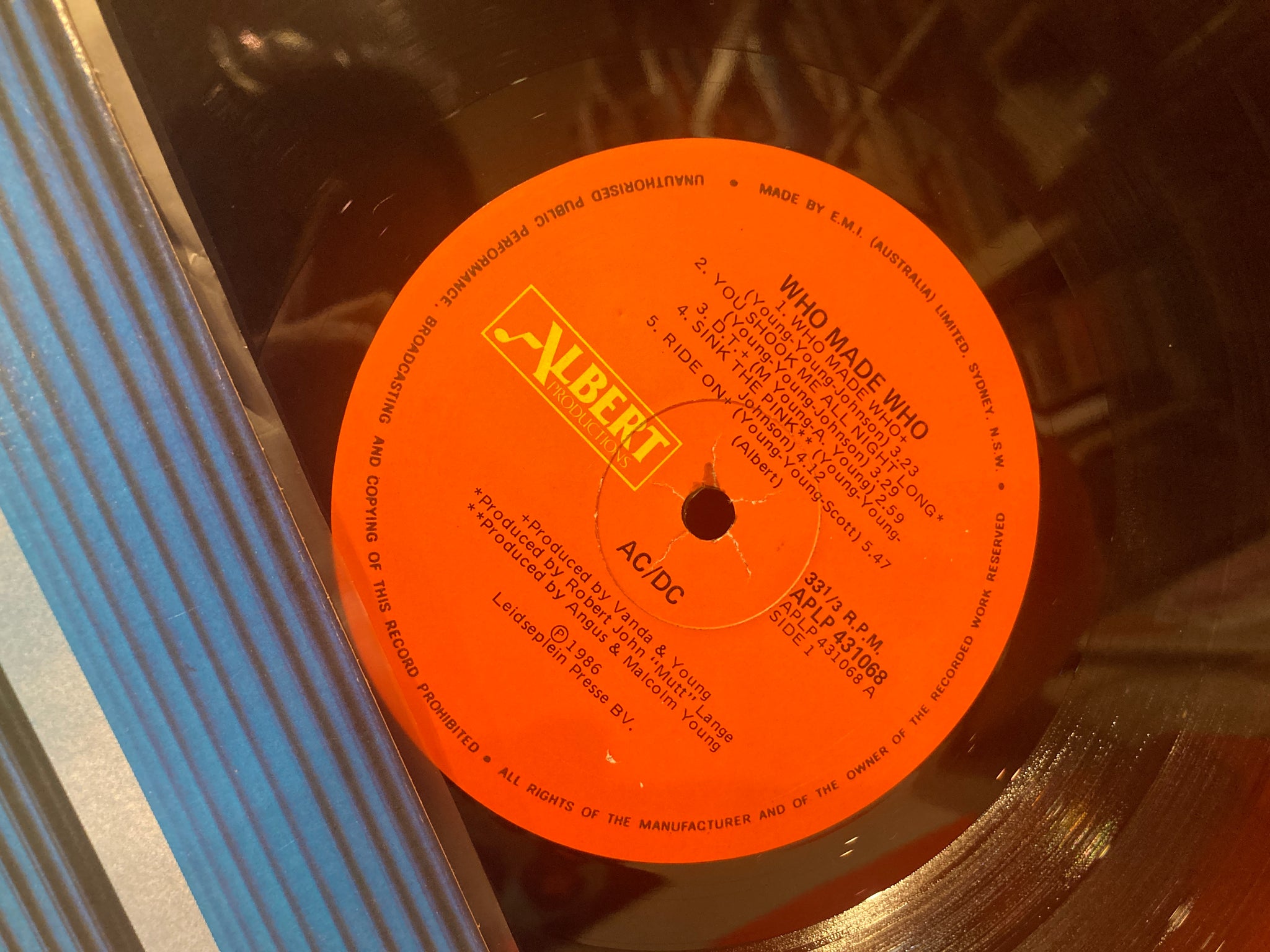 AC/DC - WHO MADE WHO LP - VINYL - 1986 OZ PRESS – Dixon Recycled