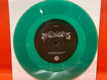 Load image into Gallery viewer, BLOOD TYRANT / DEPARTURE CHANDELIER - The Dark Decree / Step Over The Boundary Of The Circle Drawn SPLIT   7&quot; single - GREEN VINYL LTD. ED
