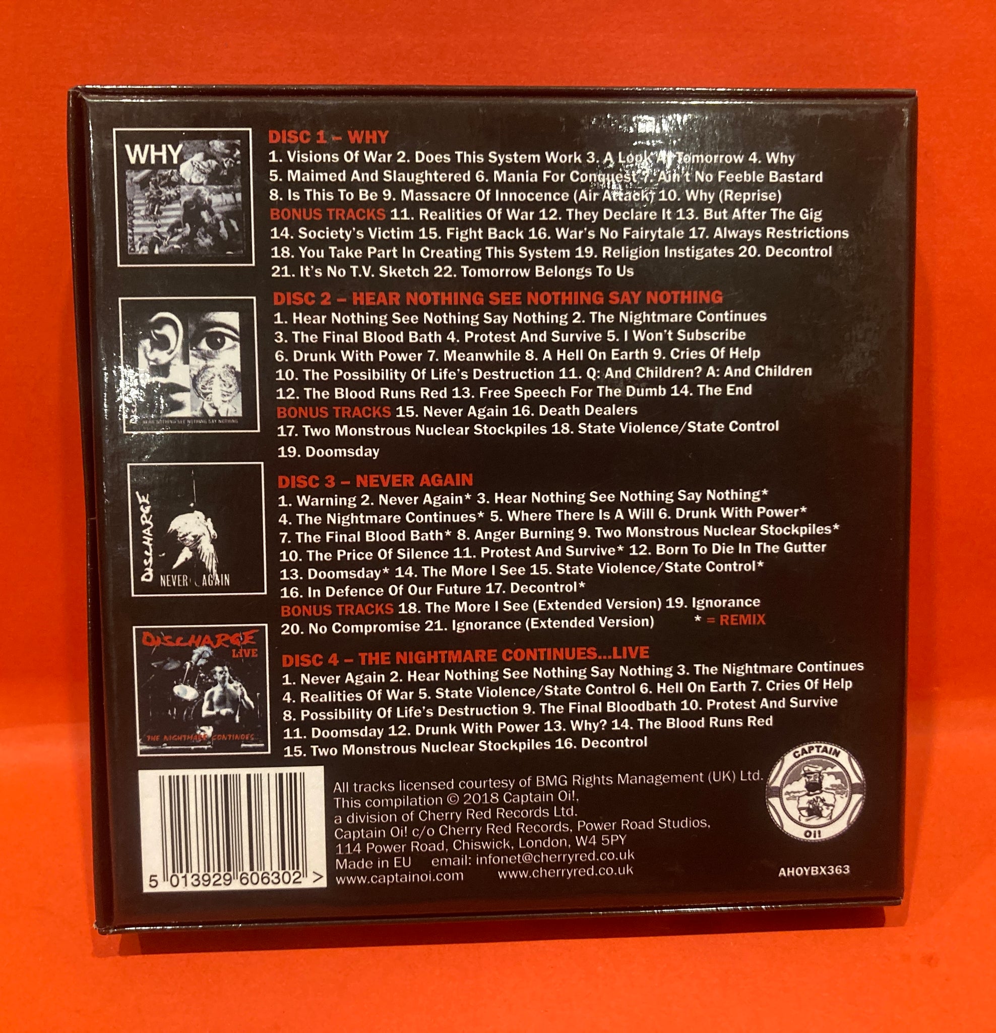 Discharge Discography DISCHARGE - 1980-1985 - 4X CD BOX SET – Dixon Recycled Records