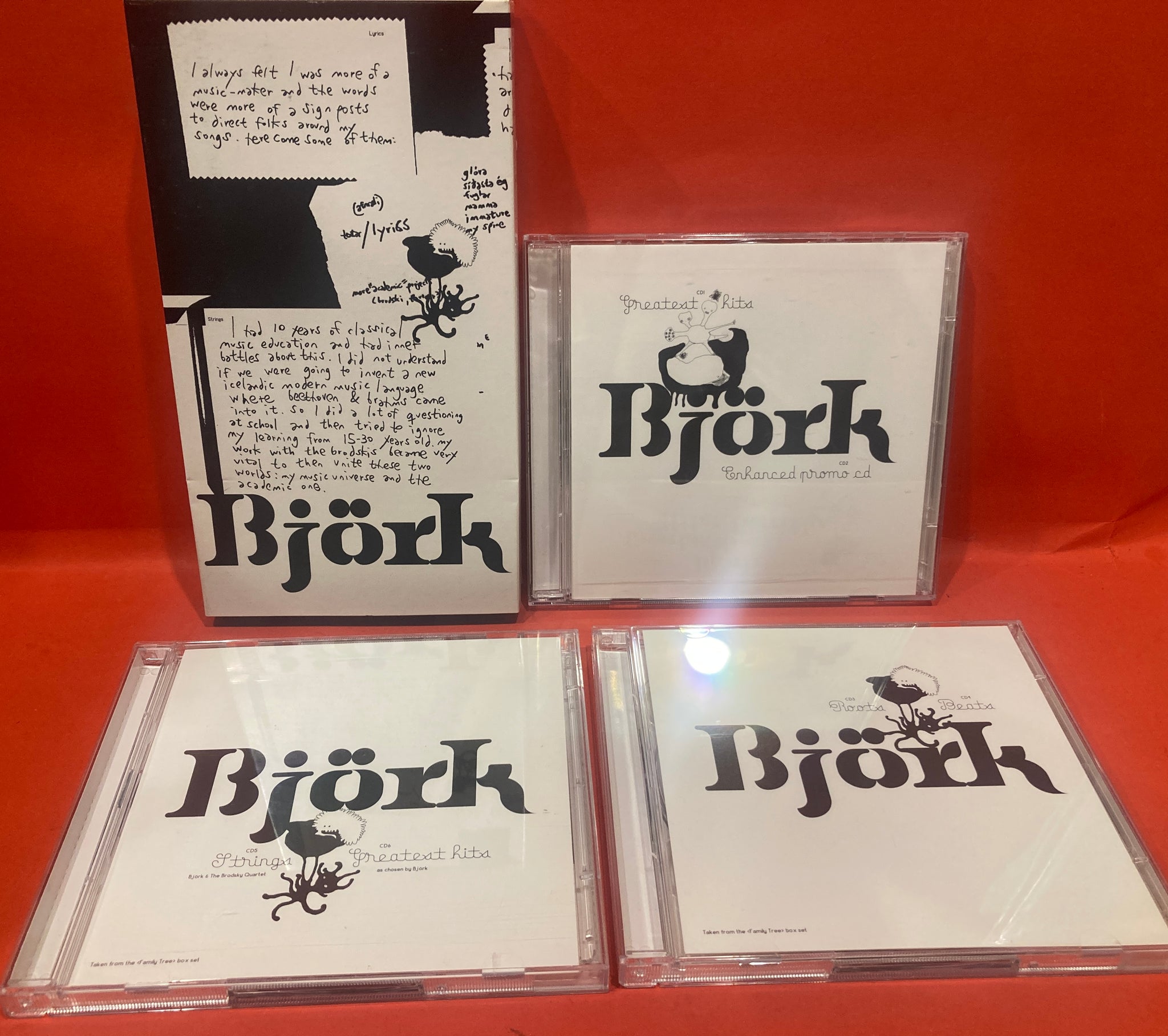 BJORK - GREATEST HITS & FAMILY TREE - 6XCD + VHS PROMO BOX SET