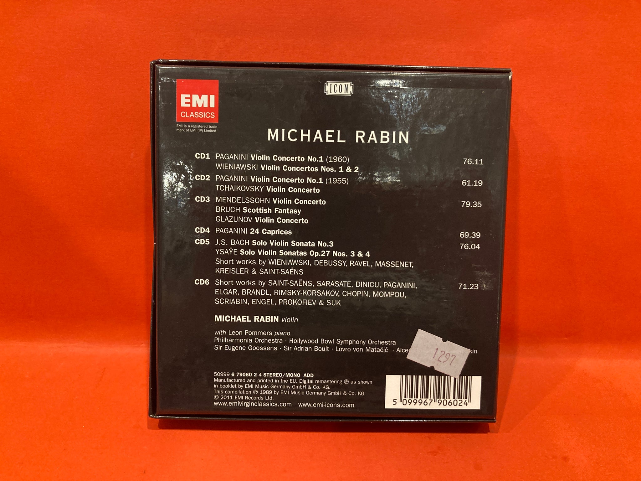 Michael Rabin ‎–1936 - 1972 EMI CLASSICS Michael Rabin – 1936 - 1972 – Box Set 6 x CD, [r14124806