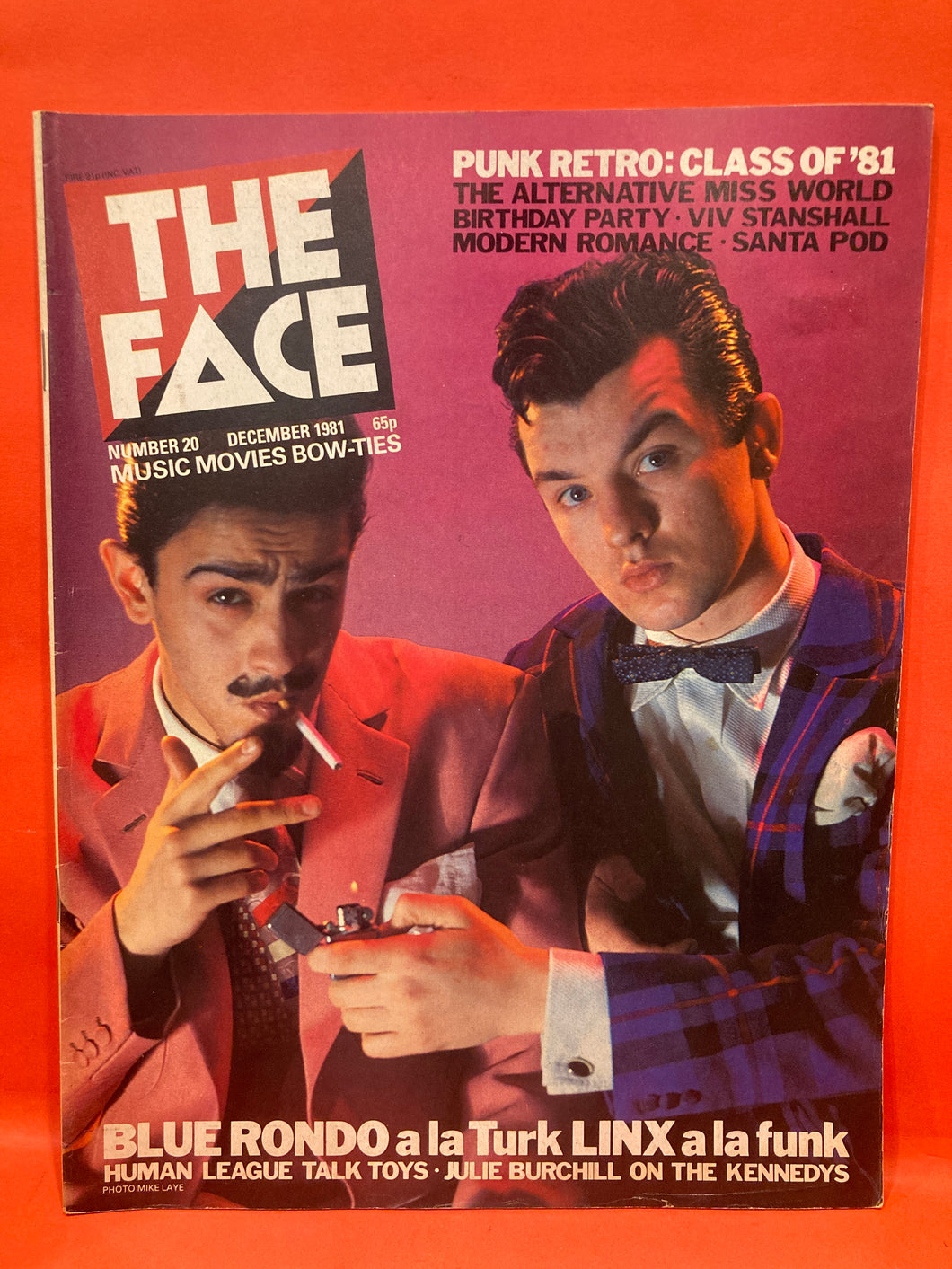 THE FACE MAGAZINE - BLUE RONDO A LA TURK COVER - #20 OCTOBER 1981 - HUMAN LEAGUE, PUNK 5 YEARS ON, CRASS, LINX
