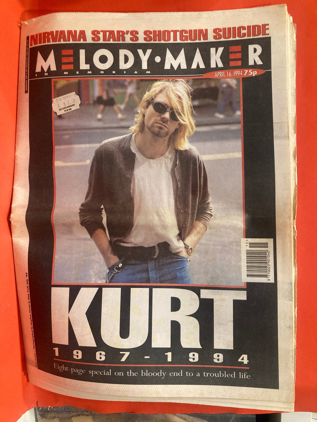 MELODY MAKER MAGAZINE- 16 APRIL 1994 - KURT COBAIN (1967-1994) COVER -  NIRVANA