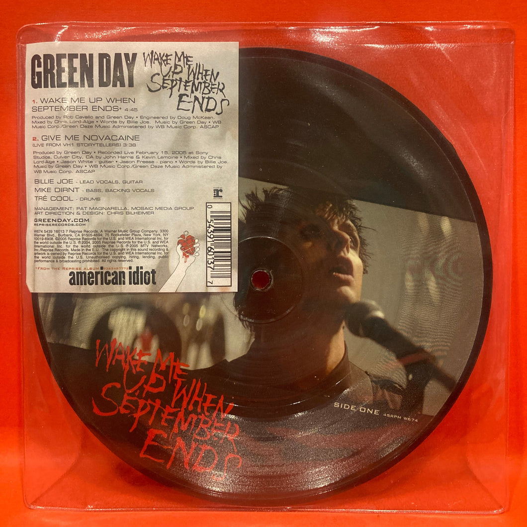 GREEN DAY - WAKE ME UP WHEN SEPTEMBER ENDS -  PICTURE DISC VINYL -  7