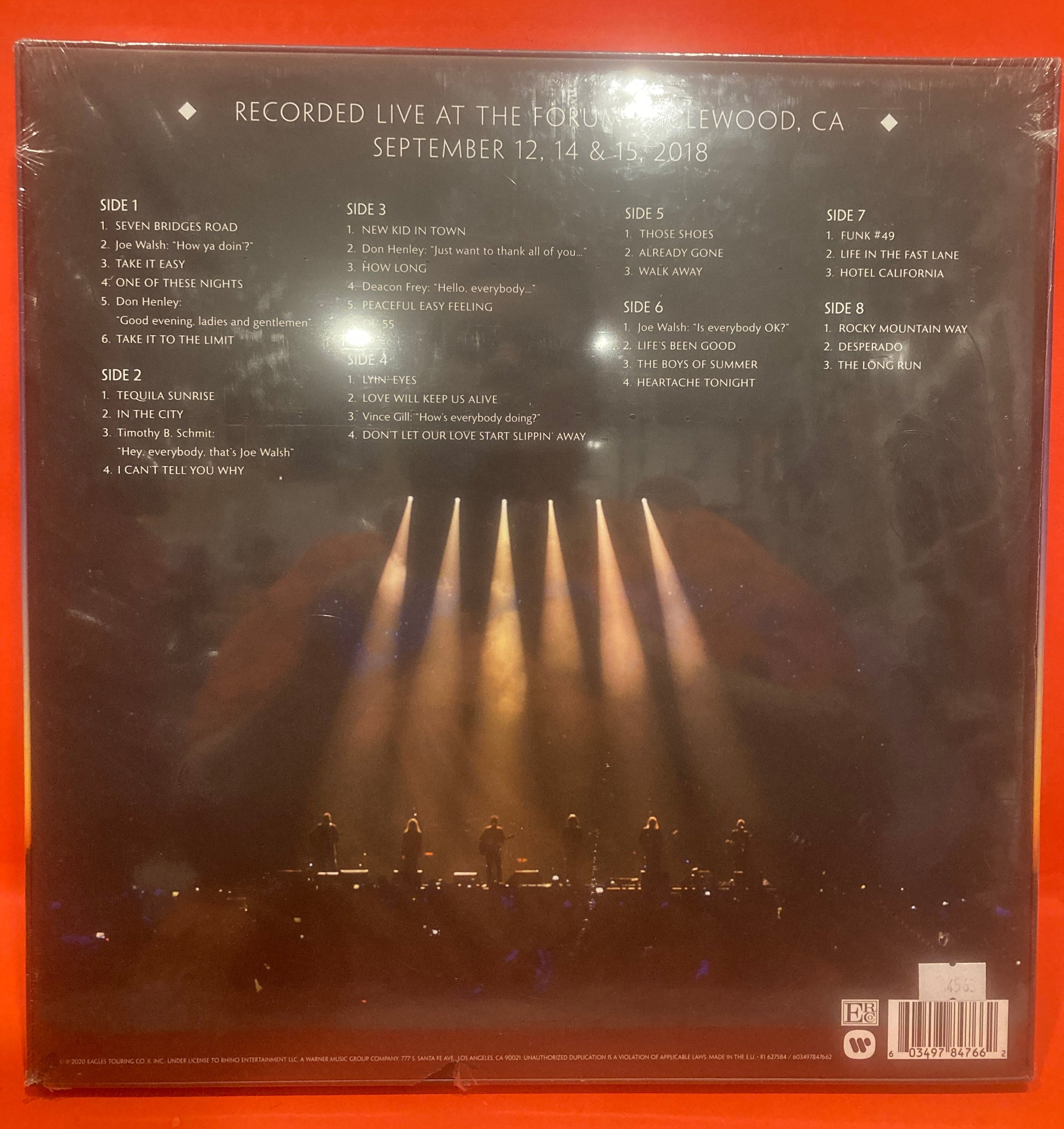 EAGLES - LIVE FROM THE FORUM - MMXVIII LIVE - 4X LP BOX SET