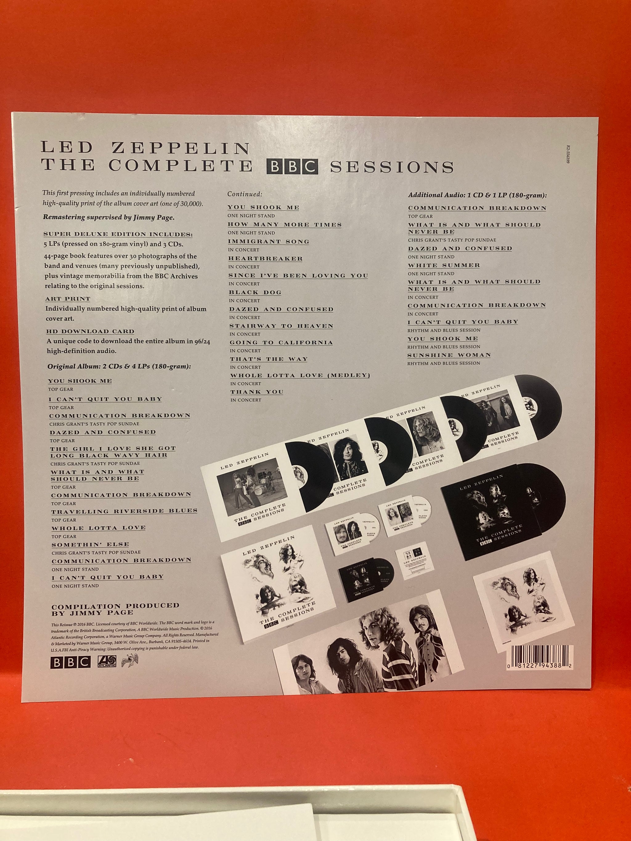 LED ZEPPELIN THE COMPLETE BBC SESSIONS - 180g 5x LP + 3x CD VINYL LED ZEPPELIN THE COMPLETE BBC SESSIONS - 180g 5x LP + 3x CD VINYL