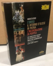 Load image into Gallery viewer, MONTEVERDI OPERA TRILOGY DVD BOX - L&#39;ORFEO, D&#39;ULISSE, L&#39;INCORONAZIONE DI POPEA (USED)
