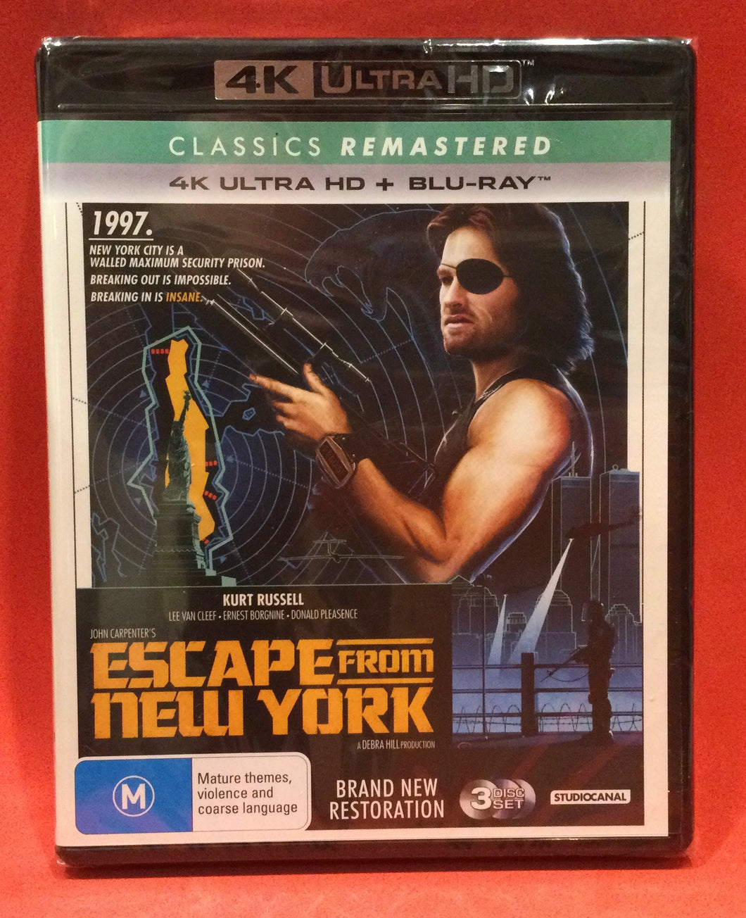 ESCAPE FROM NEW YORK - 4K ULTRA HD + BLU-RAY - 3 DISCS (SEALED)