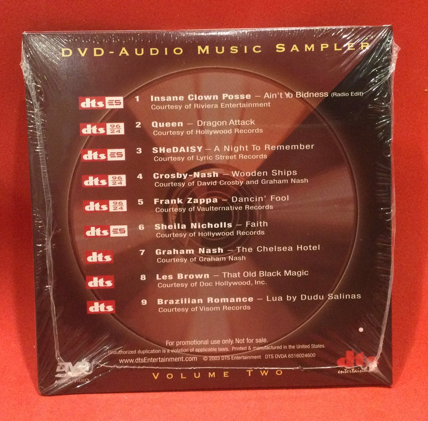 MUSIC SAMPLER VOLUME TWO - DVD-AUDIO DISC (SEALED) – Dixon Recycled Records