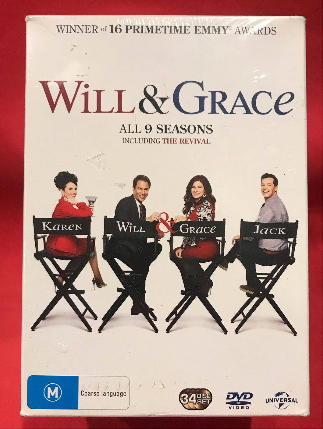WILL & GRACE - ALL 9 SEASONS - 34 DVD DISCS (SEALED)