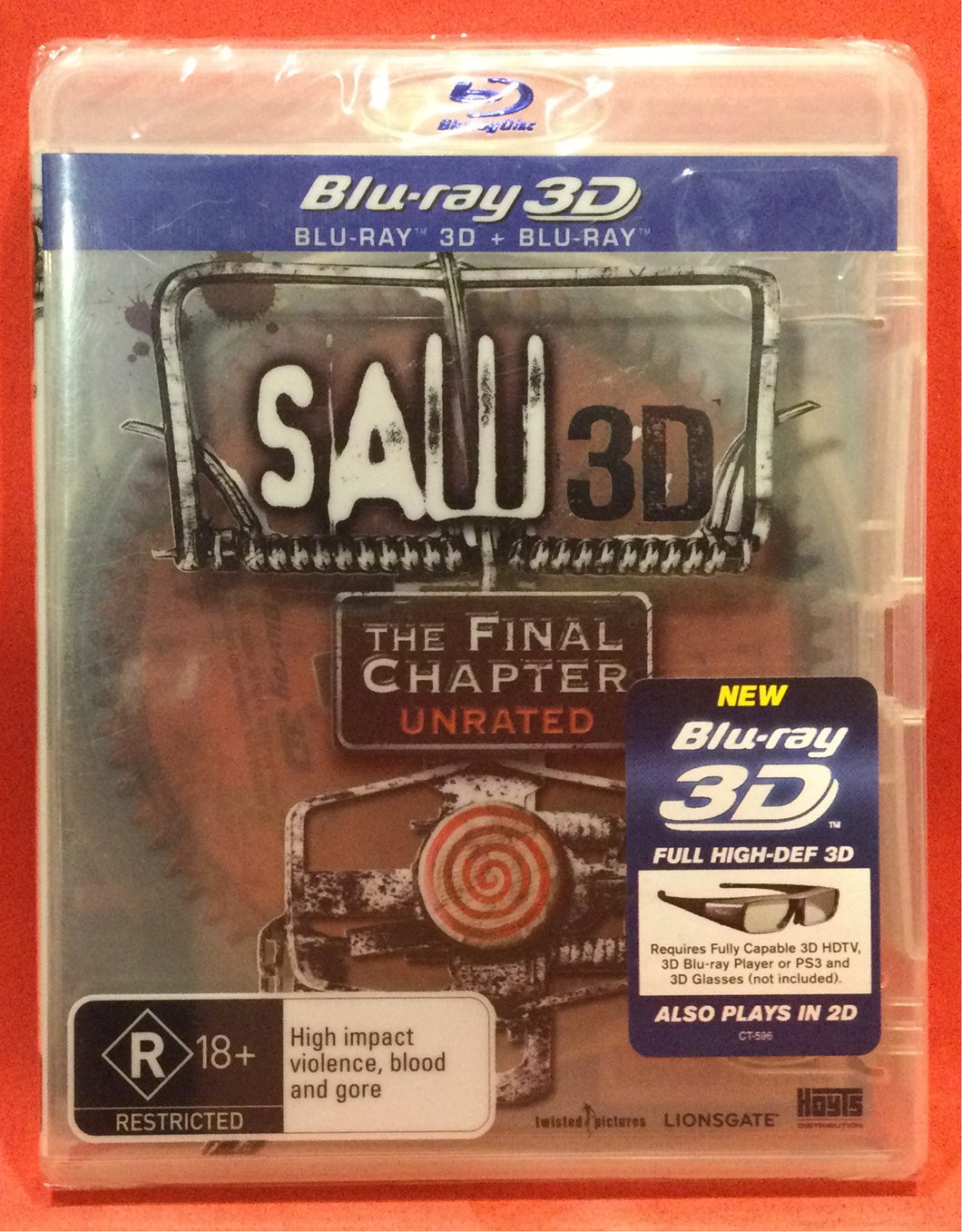 SAW 3D - THE FINAL CHAPTER - UNRATED - BLU-RAY DVD (SEALED)