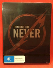 Load image into Gallery viewer, METALLICA - THROUGH THE NEVER - 3D BLU-RAY + 2D BLU-RAY + DVD STEELBOOK (NEW/SEALED)
