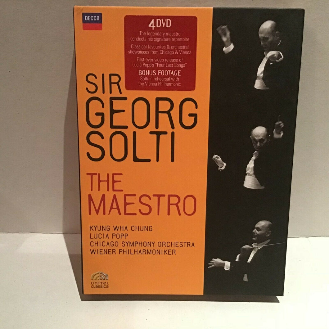 SIR GEORG SOLTI - THE MAESTRO 4 DVD SET - DECCA - KYUNG WHA CHUNG, LUCIA POPP