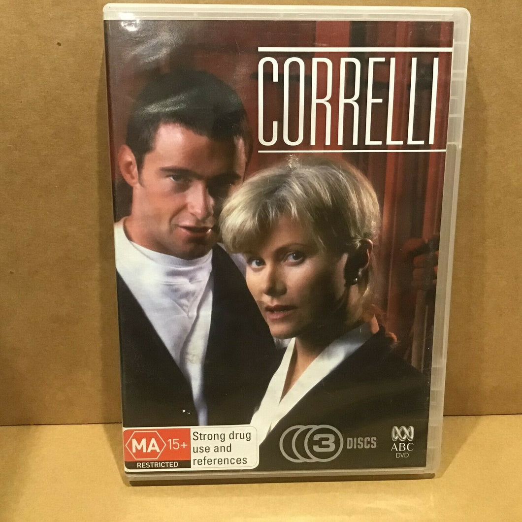 CORRELLI - 3X DVD - SUPER RARE 1995 AUSSIE PRISON TV DRAMA - HUGH JACKMAN ABC